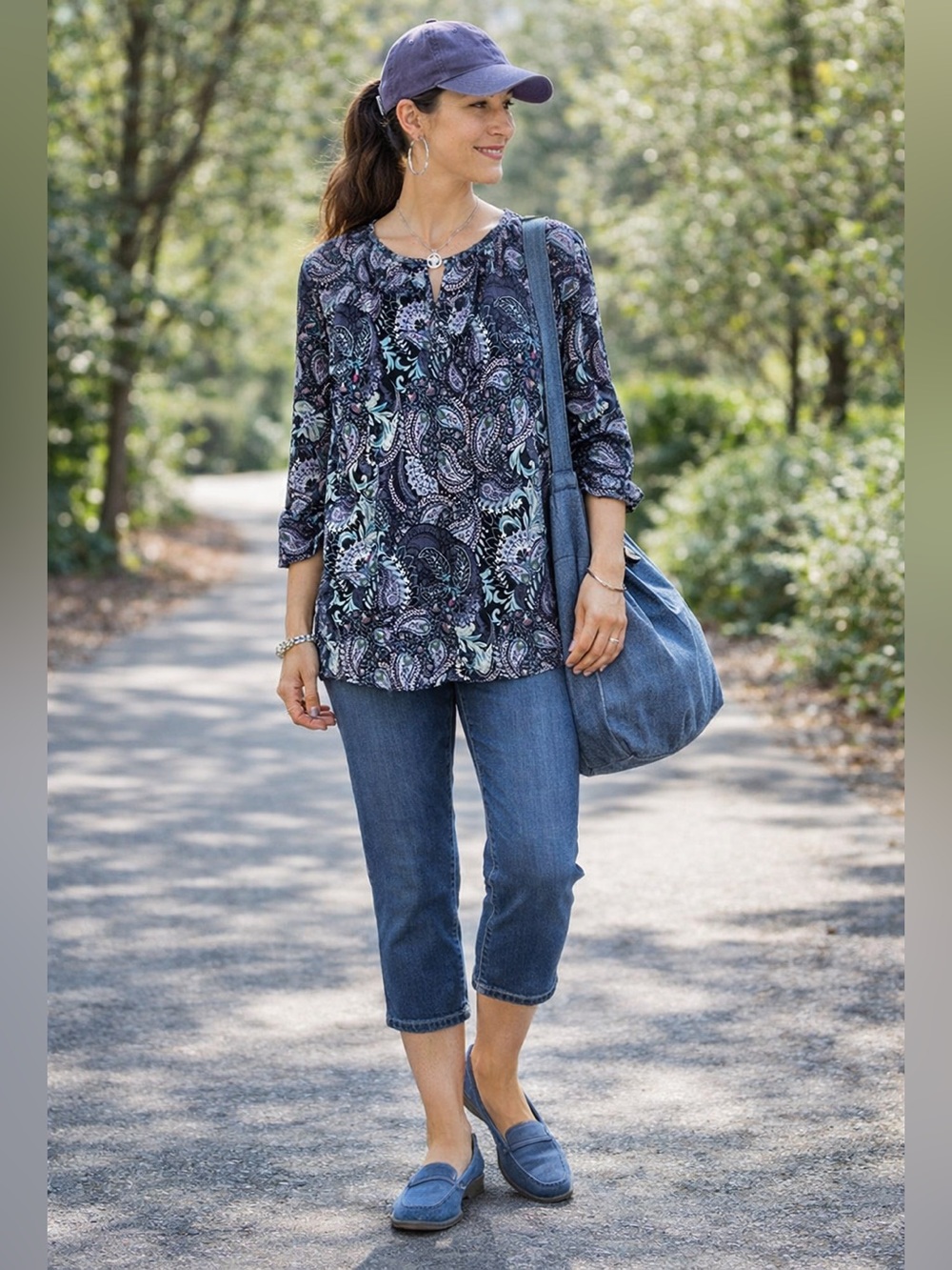 J. Jill Paisley Print Top size small